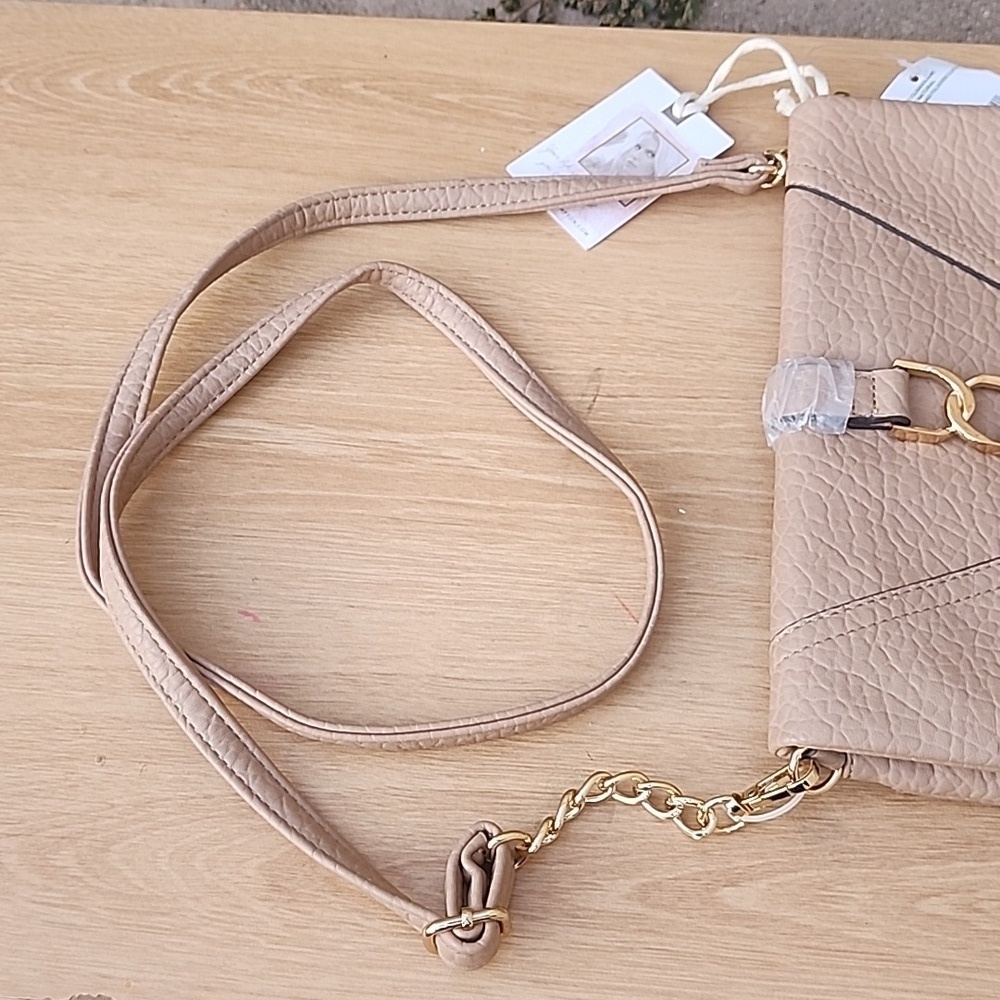 Jessica Simpson’s Natural Kandi Foldover Crossbody Clutch NWT - Picture 14 of 14